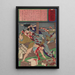 Kanjir repousse ses assassins potentiels - Tsukioka Yoshitoshi — cuadro enmarcado en la pared