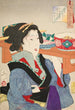 Regard accablé Les manières d'une serveuse à Fukagawa à l'époque Tenp - Tsukioka Yoshitoshi — artwork view