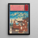 Miki Toyokichi self-educating himself and his prison companions - Tsukioka Yoshitoshi — framed artwork on a wall