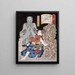 Mutsuki Suginosuke Norifusa with a ghost - Tsukioka Yoshitoshi — framed artwork on a wall