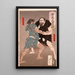 Nomi no Sukune luchando con Taima no Kehaya - Tsukioka Yoshitoshi — cuadro enmarcado en la pared