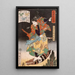 Senkanja Ushiwakasabur Yoshitora riding a feather - Tsukioka Yoshitoshi — framed artwork on a wall