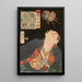 Shigeno Yozaemon y un obús estallando - Tsukioka Yoshitoshi — cuadro enmarcado en la pared