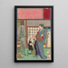 Sugihara Mino sorprendida de que su arreglo floral lleve frutas - Tsukioka Yoshitoshi — cuadro enmarcado en la pared