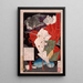 Taira no Koremori frappant un démon - Tsukioka Yoshitoshi — framed artwork on a wall