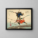 La batalla en el puente de Uji - Tsukioka Yoshitoshi — cuadro enmarcado en la pared