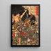Toki Daishir luchando contra el demonio - Tsukioka Yoshitoshi — cuadro enmarcado en la pared