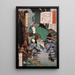 Toriyama Shsaku Terutada capturing a pheasant with a bow - Tsukioka Yoshitoshi — framed artwork on a wall