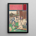 Toshima Tomiyo who stayed with her leprous husband Tomoz - Tsukioka Yoshitoshi — framed artwork on a wall