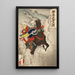 Uesugi Kenshin Nyd Terutora cabalgando en combate - Tsukioka Yoshitoshi — cuadro enmarcado en la pared