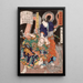 Wadatsu Ry Tar Masatatsu con dragón y atacante - Tsukioka Yoshitoshi — cuadro enmarcado en la pared