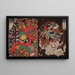 Warrior on a skull, Kintoki mastering a demon - Tsukioka Yoshitoshi — framed artwork on a wall