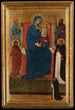 Virgin and Child in Majesty with Saints Peter, Paul, John the Baptist, and Dominic and a Dominican supplicant - Ugolino di Nerio — artwork view