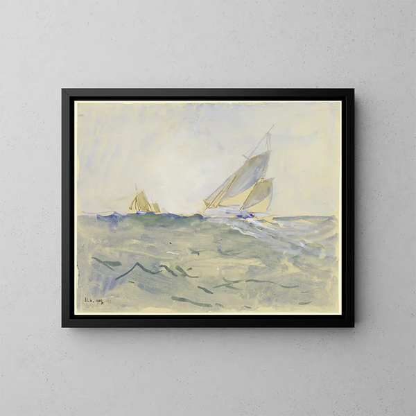 Mar agitado - Ulrich Hübner — cuadro enmarcado en la pared