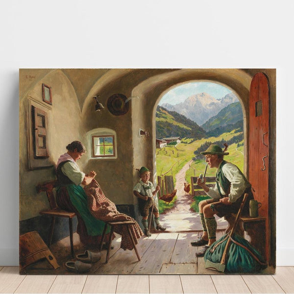 Reproduction of the painting A summer day in Tyrol - Emil Rau