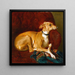 Un galgo descansando sobre una silla - Jacques-Raymond Brascassat — cuadro enmarcado en la pared