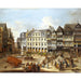 Reproduction of the painting of a market on the Römerberg in Frankfurt - Christian Georg Schütz