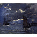 Reproducción del cuadro Un paisaje marino, la navegación a la luz de la luna - Claude Monet