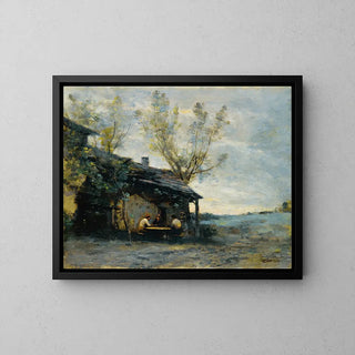 Un café à Vaugirard de Jean-Baptiste Camille Corot | Reproduction Tableau Décoration murale affiche copie