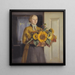 A girl with sunflowers - Michael Ancher — framed artwork on a wall