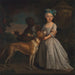 A young girl with a dog and a page - Bartholomew Dandridge — displayed in an interior