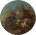 Una escena de batalla con un caballo caído - August Querfurt — vista de la obra