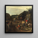 a village scene with peasants at work - Jan Siberechts — framed artwork on a wall