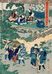 Acte VI Kampei Signant le Rouleau des Quarante-Sept Rônin Okaru après avoir été Vendue est Emmenée en Palanquin au Bordel de Kyoto - Utagawa Kunisada Toyokuni III — artwork view