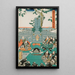 Act XI Scene End The Rônin Paying Tribute to Enya's Tomb at Sengakuji Temple Having Brought Moronao's Head as an Offering - Utagawa Kunisada Toyokuni III — framed artwork on a wall
