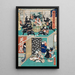 Acte X Gihei Prouvant Su Lealtad Desafía a los Ronin a moverlo Gihei Escribiendo una Carta de Divorcio frente a su Suegro - Utagawa Kunisada Toyokuni III — cuadro enmarcado en la pared