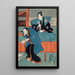Acteurs Band Sajr I in Mumata Junsai Band Takesabur I in Oguri Stan - Utagawa Kunisada Toyokuni III — framed artwork on a wall