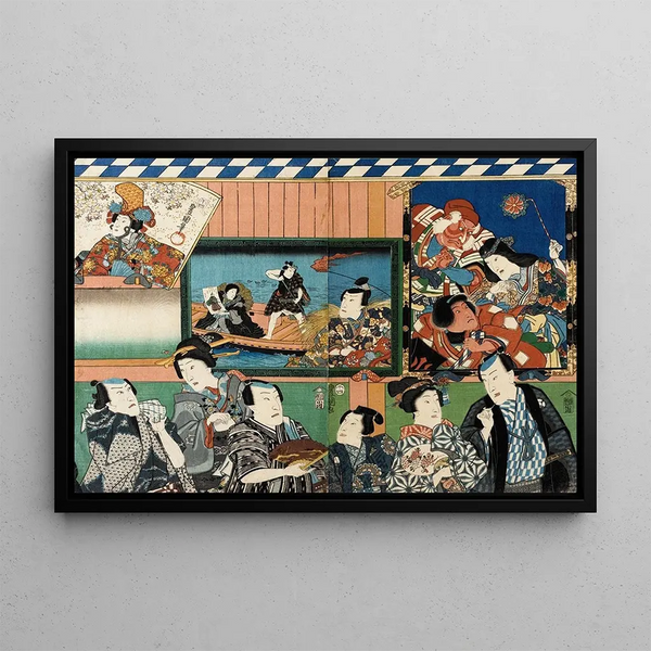 Utagawa Kunisada Toyokuni III - Actors Viewing Votive Pictures of Themselves.webp