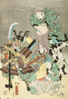 Actors in Ebisu Fukurokuju Benkei Fox and Hunter in the Style of tsue - Utagawa Kunisada Toyokuni III — artwork view