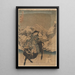 Bull and Rider - Utagawa Kunisada Toyokuni III — framed artwork on a wall