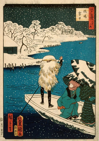 Utagawa Kunisada Toyokuni III - Hashiba Ferry in Snow.webp