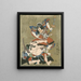 Ichikawa Danjūrō VII en el papel de Soga no Gorō y el grupo Mitsugorō III en el papel de Kobayashi no Asahina en una obra de Soga - Utagawa Kunisada Toyokuni III — cuadro enmarcado en la pared