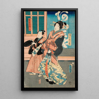 Utagawa Kunisada Toyokuni III - Ofuji of miya and her Servant Tsuruya Denz.webp