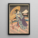 Rainy scene on a bridge - Utagawa Kunisada Toyokuni III — framed artwork on a wall