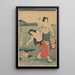 Les femmes du sel - Utagawa Kunisada Toyokuni III — framed artwork on a wall