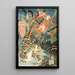 Watnai capturando un tigre - Utagawa Kunisada Toyokuni III — cuadro enmarcado en la pared