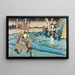 Sawamura Chjr V en Hayano Kanpei y Ichikawa Kuz II en Ono Sadakur en el acto cinco de la obra Kanadehon Chshingura - Utagawa Kuniyoshi — cuadro enmarcado en la pared