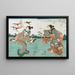 View of Yanagishima in Spring - Utagawa Kuniyoshi — framed artwork on a wall