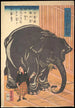 Vista del gran elefante importado - Utagawa Yoshimori — vista de la obra