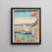 Paisaje de la costa en Osaka - Utagawa Yoshitaki — cuadro enmarcado en la pared