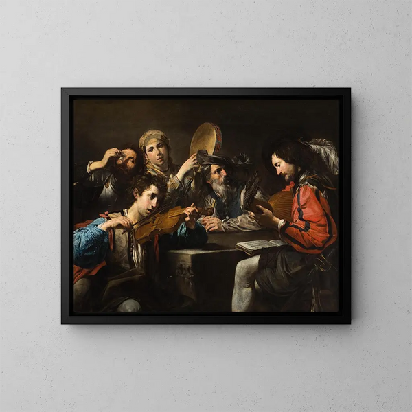 A Musical Celebration - Valentin de Boulogne — framed artwork on a wall