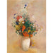 Reproducción del cuadro Florero de flores (fondo rosa) - Odilon Redon