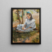 a young girl playing with a doll - Vasily Vasilyevich Konovalov — framed artwork on a wall