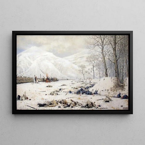 Campo de batalla en Shipka - Vasily Vereshchagin — cuadro enmarcado en la pared