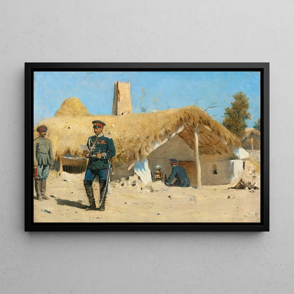 L'Adjudant - Vasily Vereshchagin — cuadro enmarcado en la pared