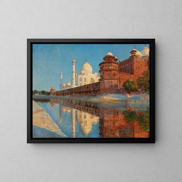 El Taj Mahal al atardecer - Vasily Vereshchagin — cuadro enmarcado en la pared